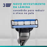 Gillette Conjunto Mach3 com Cabo + 4 Recargas + Gel Barbear + Bolsa