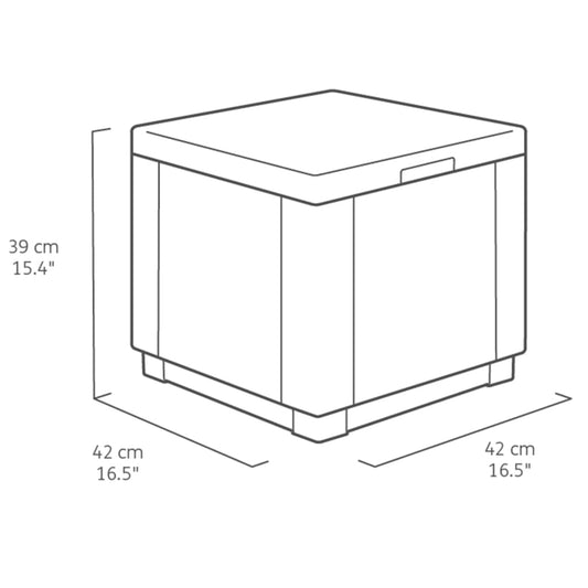 Keter Pufe De Arrumação Em Forma De Cubo Cor Cappuccino 228749 - Marrom