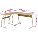 HKH Mesa de Canto em Forma de L - Preto