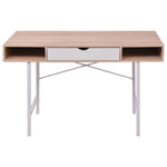 HKH Mesa com 1 Gaveta, Cor em Madeira Carvalho E - Branco