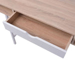 HKH Mesa com 1 Gaveta, Cor em Madeira Carvalho E - Branco