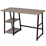 Mesa HKH con 2 estantes en madera de roble - Gris