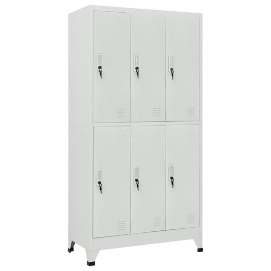 HKH Cacifo com 6 Compartimentos em Aço - 90x45x180 Cm - Cinzento