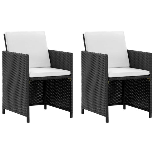 HKH 5 Pcs Conjunto Jantar Exterior com Almofadões Vime Pe - Preto