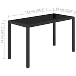 HKH 5 Pcs Conjunto Jantar Exterior com Almofadões Vime Pe - Preto