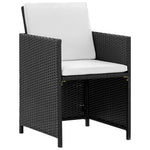 HKH 5 Pcs Conjunto Jantar Exterior com Almofadões Vime Pe - Preto
