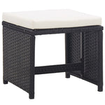 HKH 5 Pcs Conjunto Jantar Exterior com Almofadões Vime Pe - Preto