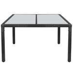 HKH Mesa de Jantar de Exterior em Vime 150x90x75 Cm - Preto