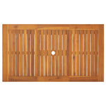 HKH 5 Pcs Conjunto de Bistrô P/ Jardim Vime Pe/acácia Maciça - Preto