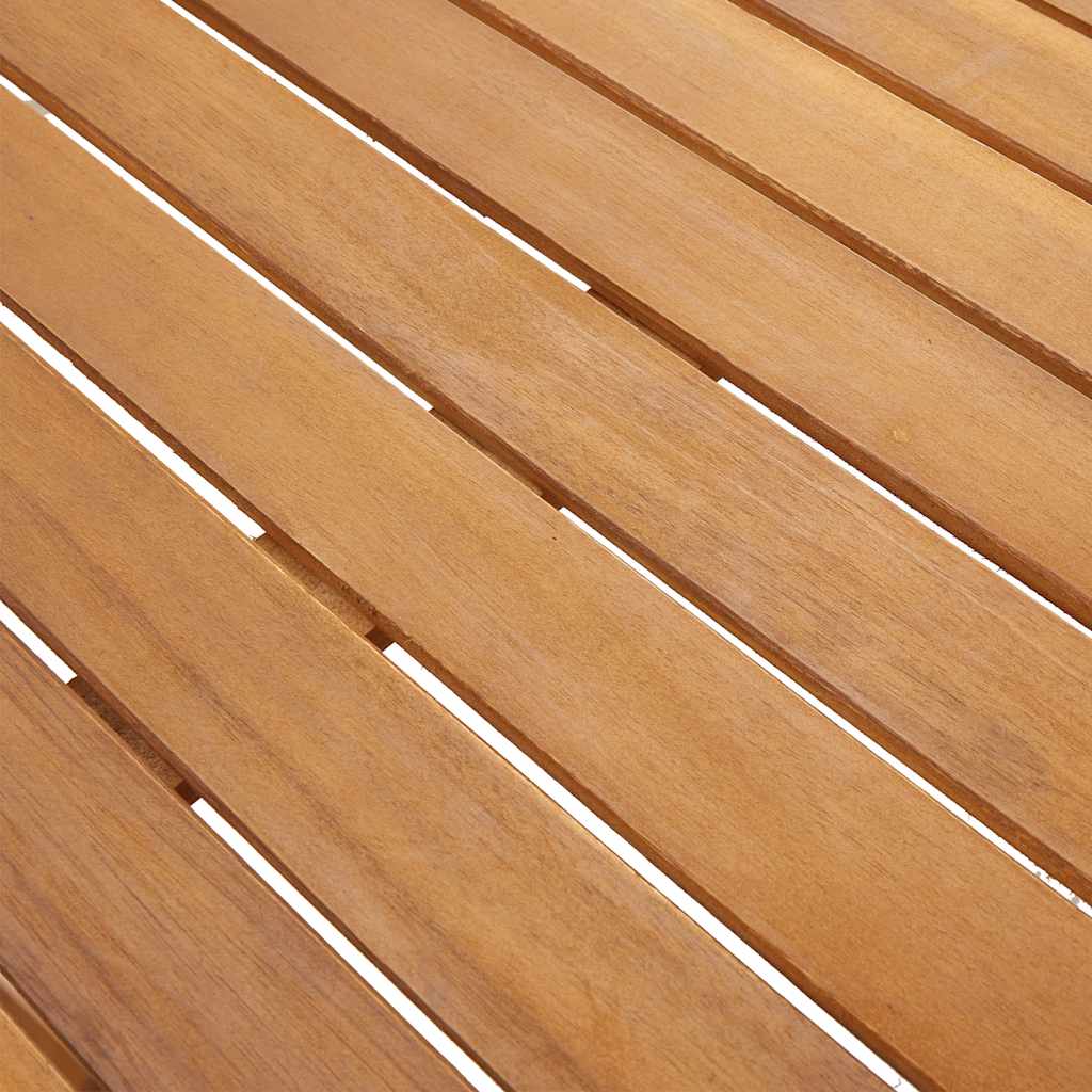 HKH 5 Pcs Conjunto de Bistrô P/ Jardim Vime Pe/acácia Maciça - Preto