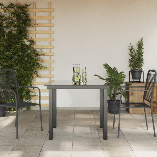 HKH Mesa de Jardim em Alumínio e Vidro - Preto