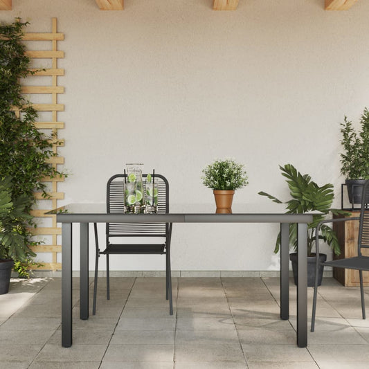 HKH Mesa de Jardim em Alumínio e Vidro - Preto