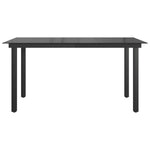 HKH Mesa de Jardim em Alumínio e Vidro - Preto