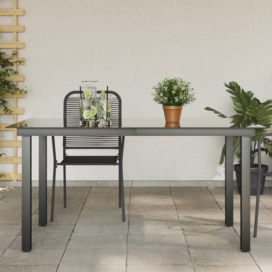 HKH Mesa de Jardim em Alumínio e Vidro - Preto