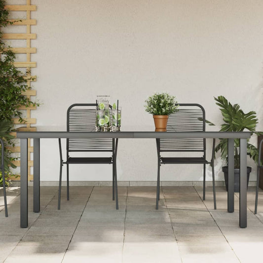 HKH Mesa de Jardim em Alumínio e Vidro - Preto