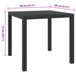 HKH Mesa de Jardim em Alumínio e Wpc - Preto