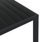 HKH 3 Pcs Conjunto de Bistrô para Jardim Vime Pe - Preto