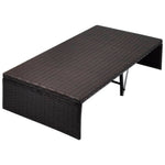 HKH Espreguiçadeira De Jardim Com Toldo 190x130 Cm Vime Pe Castanho - Marrom