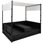 HKH Espreguiçadeira De Jardim Com Toldo 190x130 Cm Vime Pe - Preto