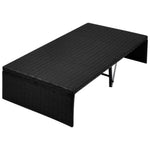 HKH Espreguiçadeira De Jardim Com Toldo 190x130 Cm Vime Pe - Preto