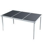 HKH Mesa de Jardim 150x90x74 Cm Aço - Preto