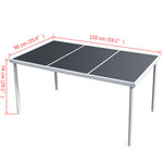 HKH Mesa de Jardim 150x90x74 Cm Aço - Preto