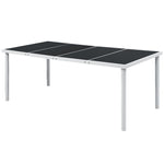 HKH Mesa de Jardim 190x90x74 Cm Aço - Preto