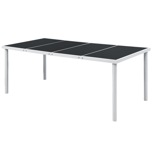 HKH Mesa de Jardim 190x90x74 Cm Aço - Preto