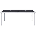HKH Mesa de Jardim 190x90x74 Cm Aço - Preto