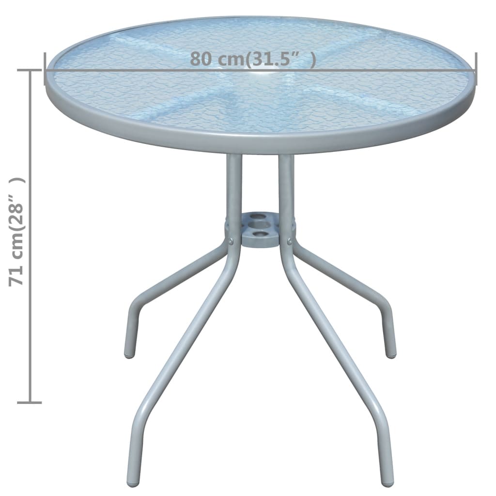 HKH Mesa de Bistrô Aço - Cinzento