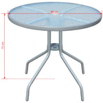 HKH Conjunto de Jantar para Jardim 5 Pcs 80x71 Cm Aço Preto/cinza - Cinzeto