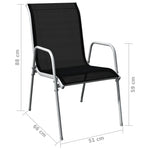 HKH Conjunto de Jantar para Jardim 5 Pcs 80x71 Cm Aço Preto/cinza - Cinzeto