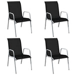 HKH Conjunto de Jantar para Jardim 5 Pcs 80x71 Cm Aço Preto/cinza - Cinzeto