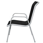 HKH Conjunto de Jantar para Jardim 5 Pcs 80x71 Cm Aço Preto/cinza - Cinzeto