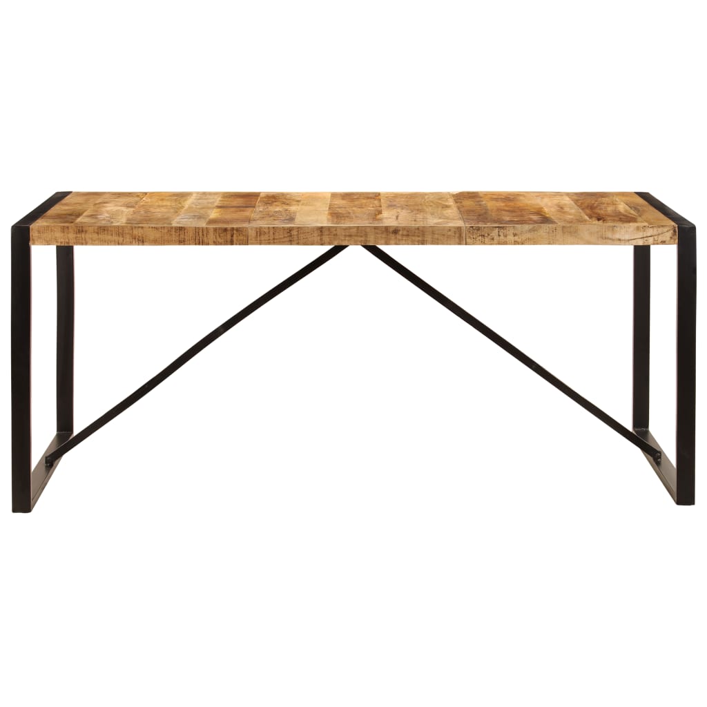 Mesa de comedor de madera maciza de mango rugosa HKH