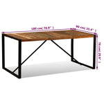 HKH Mesa de Jantar Madeira Reciclada Maciça 180 Cm