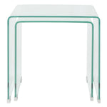 HKH Conjunto de 2 Conjunto Mesas de Encastrar Temperado Transparente em Vidro