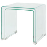 HKH Conjunto de 2 Conjunto Mesas de Encastrar Temperado Transparente em Vidro