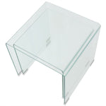 HKH Conjunto de 2 Conjunto Mesas de Encastrar Temperado Transparente em Vidro