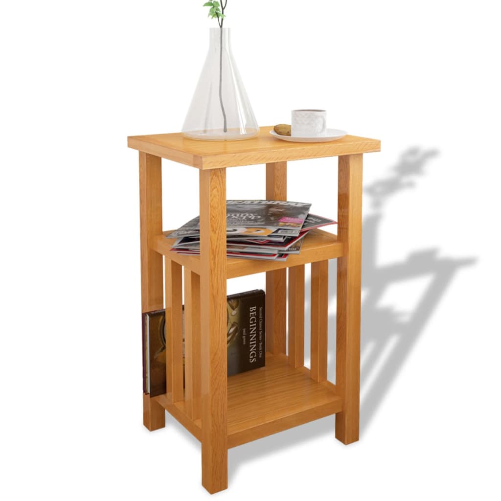 Mesa Auxiliar HKH con Revistero de Roble Macizo