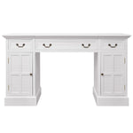 HKH Secretária de Base Dupla Estilo Pedestal - Branco