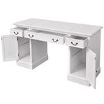 HKH Secretária de Base Dupla Estilo Pedestal - Branco