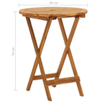 HKH Conjunto Bistro para Jardim Dobrável 3 Pcs Madeira de Acácia - Marrom