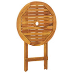 HKH Conjunto Bistro para Jardim Dobrável 3 Pcs Madeira de Acácia - Marrom