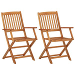 HKH Conjunto Bistro para Jardim Dobrável 3 Pcs Madeira de Acácia - Marrom