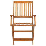 HKH Conjunto Bistro para Jardim Dobrável 3 Pcs Madeira de Acácia - Marrom