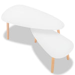 HKH Conjunto de 2 Conjunto Mesas de Centro Pinho Maciço - Branco