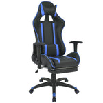 HKH Cadeira Escritório Reclinável Estilo Corrida com Apoio Pés - Azul