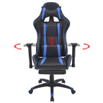 HKH Cadeira Escritório Reclinável Estilo Corrida com Apoio Pés - Azul