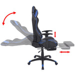 HKH Cadeira Escritório Reclinável Estilo Corrida com Apoio Pés - Azul